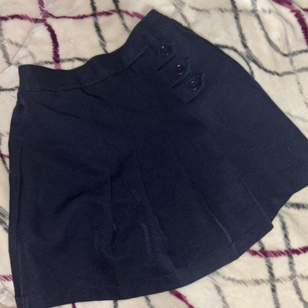 Stylish Navy Blue Skirt with Button Detail